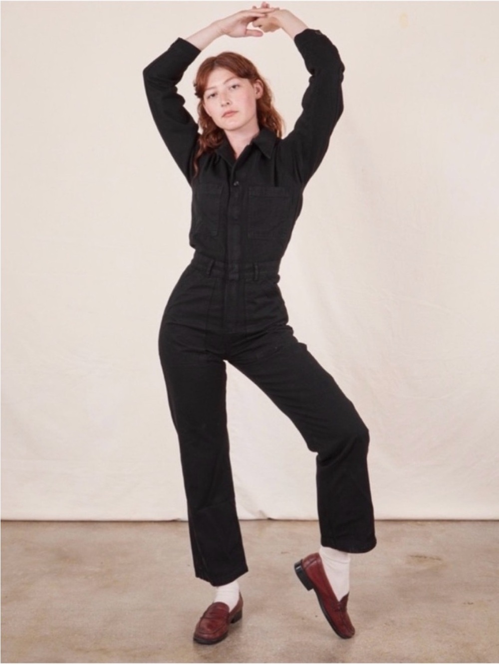 Big Bud Press Women's Black Jumpsuit Long Sleeve Zipper/Snap Front Closure SZ XS